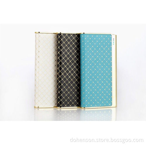 2017 most fashionable high quality new design wallet leather 6000mAh power bank